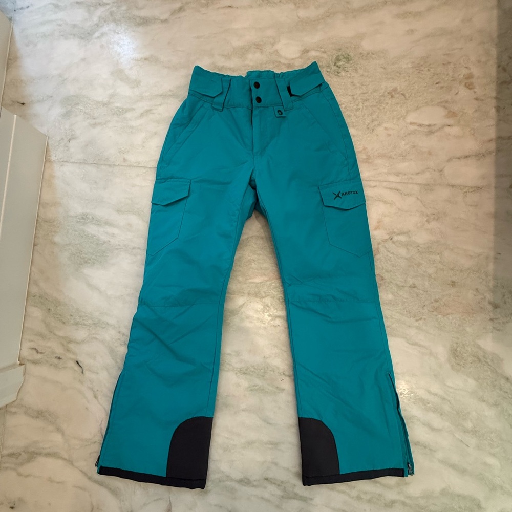 Women’s Teal Snow Pants with Black Accents - Size Small
